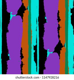 Grunge Background with Stripes. Painted Lines. Texture with Vertical Dry Brush Strokes. Scribbled Grunge Rapport for Linen, Fabric, Wallpaper. Trendy Vector Background with Stripes