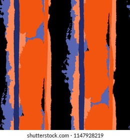 Grunge Background with Stripes. Painted Lines. Texture with Vertical Brush Strokes. Scribbled Grunge Pattern for Sportswear, Fabric, Cloth. Rustic Vector Background