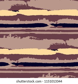 Grunge Background with Stripes. Painted Lines. Texture with Horizontal Dry Brush Strokes. Scribbled Grunge Motif for Cloth, Swimwear, Textile. Retro Vector Background