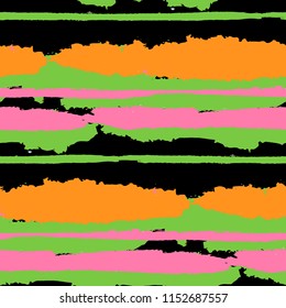 Grunge Background with Stripes. Painted Lines. Texture with Horizontal Dry Brush Strokes. Scribbled Grunge Rapport for Cloth, Swimwear, Textile. Rustic Vector Background