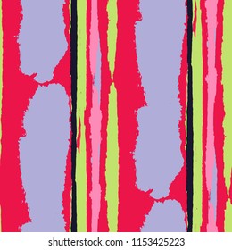 Grunge Background with Stripes. Painted Lines. Texture with Vertical Brush Strokes. Scribbled Grunge Rapport for Sportswear, Fabric, Cloth. Trendy Vector Background with Stripes