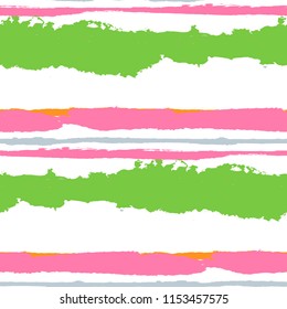Grunge Background with Stripes. Painted Lines. Texture with Horizontal Brush Strokes. Scribbled Grunge Motif for Linen, Fabric, Wallpaper. Trendy Vector Background with Stripes