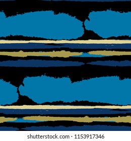 Grunge Background with Stripes. Painted Lines. Texture with Horizontal Dry Brush Strokes. Scribbled Grunge Motif for Linen, Fabric, Wallpaper. Trendy Vector Background with Stripes