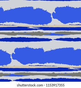 Grunge Background with Stripes. Painted Lines. Texture with Horizontal Dry Brush Strokes. Scribbled Grunge Rapport for Cloth, Swimwear, Textile. Rustic Vector Background with Stripes