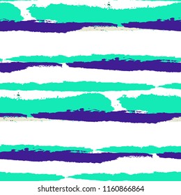 Grunge Background with Stripes. Painted Lines. Texture with Horizontal Dry Brush Strokes. Scribbled Grunge Motif for Sportswear, Fabric, Wallpaper. Retro Vector Background