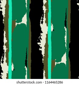 Grunge Background with Stripes. Painted Lines. Texture with Vertical Brush Strokes. Scribbled Grunge Motif for Cloth, Swimwear, Textile. Trendy Vector Background with Stripes
