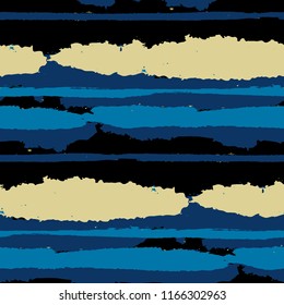Grunge Background with Stripes. Painted Lines. Texture with Horizontal Dry Brush Strokes. Scribbled Grunge Motif for Sportswear, Fabric, Cloth. Retro Vector Background