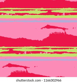 Grunge Background with Stripes. Painted Lines. Texture with Horizontal Brush Strokes. Scribbled Grunge Pattern for Cloth, Fabric, Textile. Rustic Vector Background
