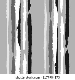 Grunge Background with Stripes. Painted Lines. Texture with Vertical Brush Strokes. Scribbled Grunge Pattern for Linen, Fabric, Wallpaper. Trendy Vector Background with Stripes