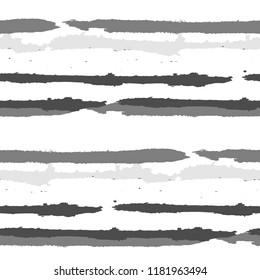 Grunge Background with Stripes. Painted Lines. Texture with Horizontal Dry Brush Strokes. Scribbled Grunge Motif for Linen, Fabric, Textile. Retro Vector Background