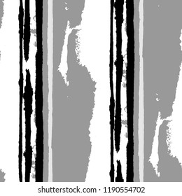Grunge Background with Stripes. Painted Lines. Texture with Vertical Dry Brush Strokes. Scribbled Grunge Motif for Cloth, Swimwear, Textile. Retro Vector Background with Stripes
