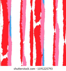 Grunge Background with Stripes. Painted Lines. Texture with Vertical Dry Brush Strokes. Scribbled Grunge Pattern for Cloth, Fabric, Textile. Rustic Vector Background with Stripes