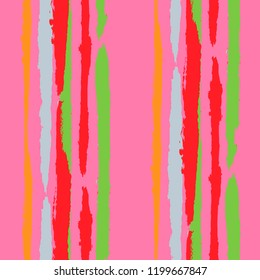 Grunge Background with Stripes. Painted Lines. Texture with Vertical Brush Strokes. Scribbled Grunge Rapport for Sportswear, Fabric, Cloth. Trendy Vector Background