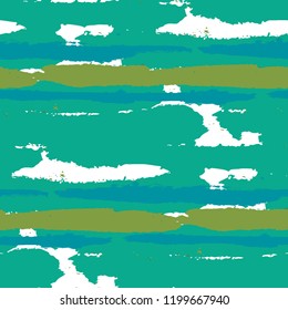 Grunge Background with Stripes. Painted Lines. Texture with Horizontal Dry Brush Strokes. Scribbled Grunge Rapport for Cloth, Swimwear, Textile. Trendy Vector Background