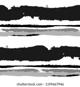 Grunge Background with Stripes. Painted Lines. Texture with Horizontal Dry Brush Strokes. Scribbled Grunge Motif for Sportswear, Fabric, Wallpaper. Retro Vector Background with Stripes