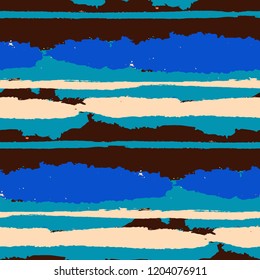 Grunge Background with Stripes. Painted Lines. Texture with Horizontal Dry Brush Strokes. Scribbled Grunge Motif for Linen, Fabric, Textile. Retro Vector Background