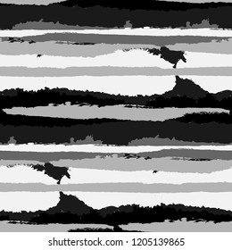 Grunge Background with Stripes. Painted Lines. Texture with Horizontal Dry Brush Strokes. Scribbled Grunge Motif for Linen, Fabric, Wallpaper. Retro Vector Background with Stripes