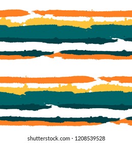 Grunge Background with Stripes. Painted Lines. Texture with Horizontal Brush Strokes. Scribbled Grunge Pattern for Sportswear, Fabric, Cloth. Trendy Vector Background with Stripes