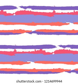 Grunge Background with Stripes. Painted Lines. Texture with Horizontal Dry Brush Strokes. Scribbled Grunge Rapport for Cloth, Swimwear, Textile. Rustic Vector Background