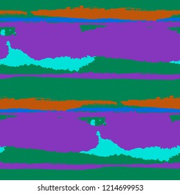 Grunge Background with Stripes. Painted Lines. Texture with Horizontal Brush Strokes. Scribbled Grunge Motif for Sportswear, Fabric, Wallpaper. Trendy Vector Background