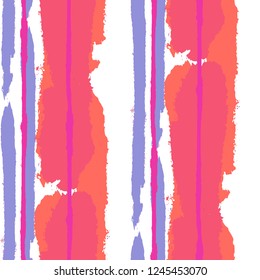Grunge Background with Stripes. Painted Lines. Texture with Vertical Brush Strokes. Scribbled Grunge Pattern for Linen, Fabric, Textile. Trendy Vector Background