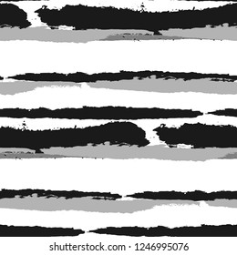 Grunge Background with Stripes. Painted Lines. Texture with Horizontal Brush Strokes. Scribbled Grunge Rapport for Linen, Fabric, Textile. Rustic Vector Background with Stripes
