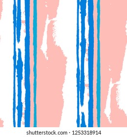 Grunge Background with Stripes. Painted Lines. Texture with Vertical Brush Strokes. Scribbled Grunge Pattern for Cloth, Fabric, Textile. Trendy Vector Background