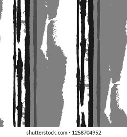 Grunge Background with Stripes. Painted Lines. Texture with Vertical Brush Strokes. Scribbled Grunge Motif for Cloth, Swimwear, Textile. Trendy Vector Background