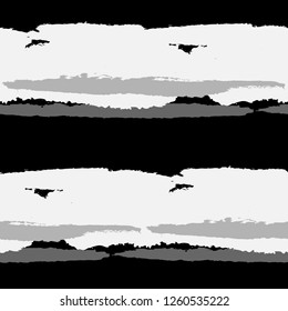 Grunge Background with Stripes. Painted Lines. Texture with Horizontal Dry Brush Strokes. Scribbled Grunge Rapport for Cloth, Swimwear, Textile. Trendy Vector Background