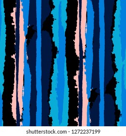Grunge Background with Stripes. Painted Lines. Texture with Vertical Brush Strokes. Scribbled Grunge Motif for Sportswear, Fabric, Wallpaper. Rustic Vector Background