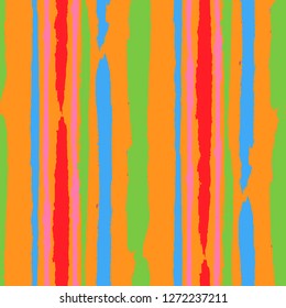 Grunge Background with Stripes. Painted Lines. Texture with Vertical Dry Brush Strokes. Scribbled Grunge Pattern for Linen, Fabric, Wallpaper. Retro Vector Background