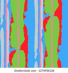 Grunge Background with Stripes. Painted Lines. Texture with Vertical Dry Brush Strokes. Scribbled Grunge Rapport for Cloth, Swimwear, Textile. Retro Vector Background