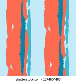 Grunge Background with Stripes. Painted Lines. Texture with Vertical Dry Brush Strokes. Scribbled Grunge Rapport for Cloth, Fabric, Textile. Trendy Vector Background with Stripes