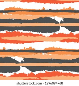 Grunge Background with Stripes. Painted Lines. Texture with Horizontal Brush Strokes. Scribbled Grunge Rapport for Linen, Fabric, Textile. Rustic Vector Background with Stripes