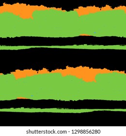 Grunge Background with Stripes. Painted Lines. Texture with Horizontal Dry Brush Strokes. Scribbled Grunge Pattern for Linen, Fabric, Textile. Trendy Vector Background