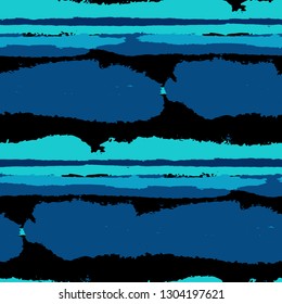 Grunge Background with Stripes. Painted Lines. Texture with Horizontal Brush Strokes. Scribbled Grunge Motif for Cloth, Swimwear, Textile. Trendy Vector Background with Stripes