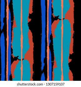Grunge Background with Stripes. Painted Lines. Texture with Vertical Dry Brush Strokes. Scribbled Grunge Pattern for Sportswear, Fabric, Cloth. Rustic Vector Background with Stripes