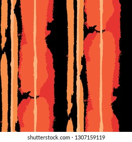 Grunge Background with Stripes. Painted Lines. Texture with Vertical Brush Strokes. Scribbled Grunge Motif for Cloth, Fabric, Textile. Rustic Vector Background with Stripes