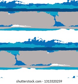 Grunge Background with Stripes. Painted Lines. Texture with Horizontal Brush Strokes. Scribbled Grunge Motif for Linen, Fabric, Wallpaper. Trendy Vector Background with Stripes