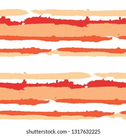 Grunge Background with Stripes. Painted Lines. Texture with Horizontal Dry Brush Strokes. Scribbled Grunge Motif for Cloth, Fabric, Textile. Trendy Vector Background
