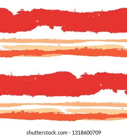 Grunge Background with Stripes. Painted Lines. Texture with Horizontal Brush Strokes. Scribbled Grunge Pattern for Sportswear, Fabric, Wallpaper. Rustic Vector Background with Stripes