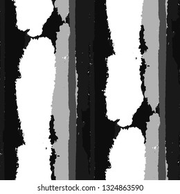 Grunge Background with Stripes. Painted Lines. Texture with Vertical Brush Strokes. Scribbled Grunge Motif for Linen, Fabric, Textile. Rustic Vector Background with Stripes