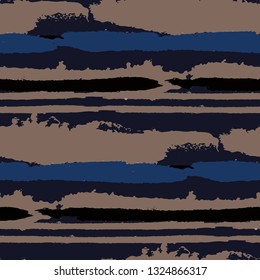 Grunge Background with Stripes. Painted Lines. Texture with Horizontal Brush Strokes. Scribbled Grunge Motif for Sportswear, Paper, Cloth. Rustic Vector Background
