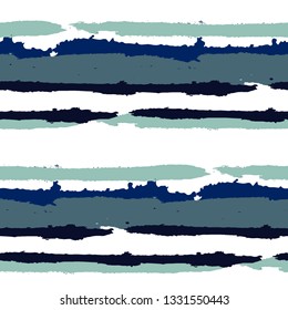 Grunge Background with Stripes. Painted Lines. Texture with Horizontal Brush Strokes. Scribbled Grunge Rapport for Cloth, Swimwear, Textile. Trendy Vector Background with Stripes