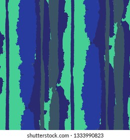 Grunge Background with Stripes. Painted Lines. Texture with Vertical Dry Brush Strokes. Scribbled Grunge Pattern for Cloth, Swimwear, Textile. Trendy Vector Background with Stripes