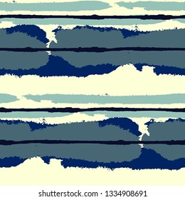 Grunge Background with Stripes. Painted Lines. Texture with Horizontal Brush Strokes. Scribbled Grunge Pattern for Cloth, Swimwear, Textile. Retro Vector Background