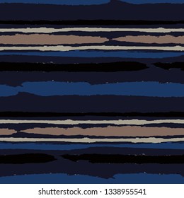 Grunge Background with Stripes. Painted Lines. Texture with Horizontal Brush Strokes. Scribbled Grunge Pattern for Linen, Fabric, Textile. Retro Vector Background