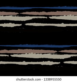 Grunge Background with Stripes. Painted Lines. Texture with Horizontal Dry Brush Strokes. Scribbled Grunge Motif for Cloth, Fabric, Textile. Retro Vector Background with Stripes
