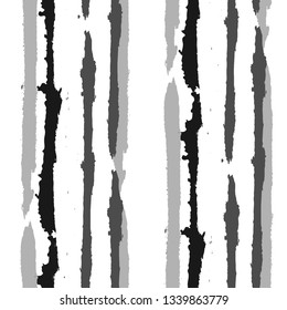 Grunge Background with Stripes. Painted Lines. Texture with Vertical Brush Strokes. Scribbled Grunge Pattern for Cloth, Swimwear, Textile. Retro Vector Background
