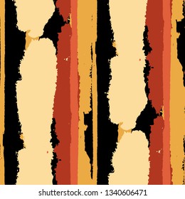 Grunge Background with Stripes. Painted Lines. Texture with Vertical Dry Brush Strokes. Scribbled Grunge Rapport for Linen, Fabric, Textile. Rustic Vector Background with Stripes